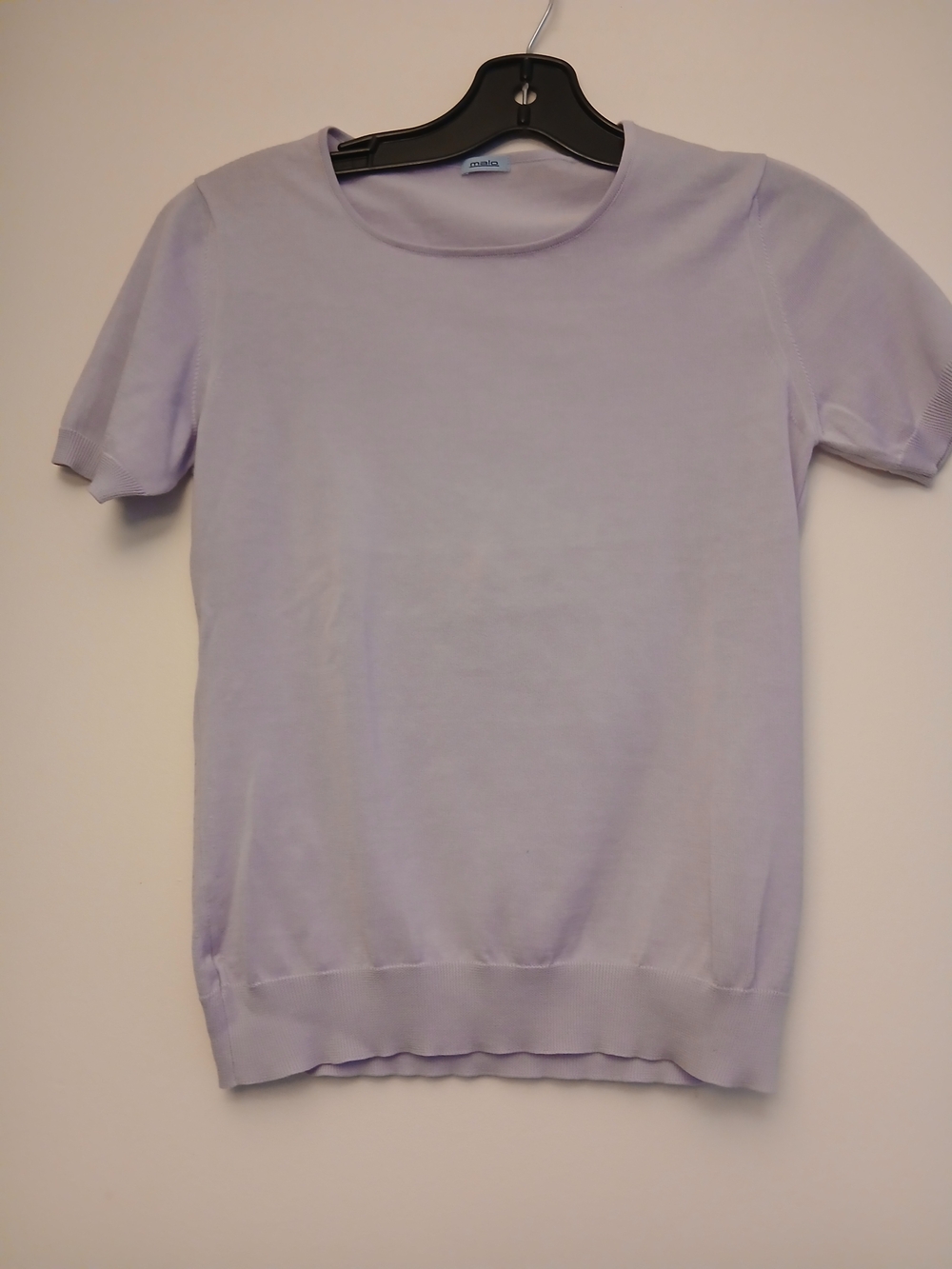 Malo Pale Lavender Short-Sleeve Crewneck Sweater